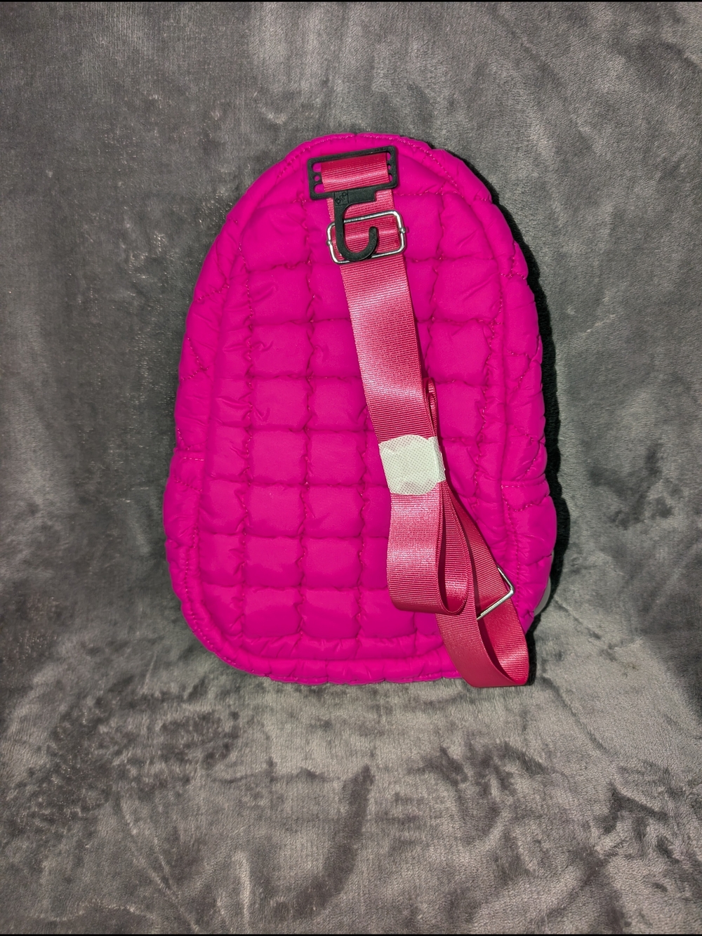 Adorable Wonder Nation Puffer Sling Bag Daisy Light Blue Hot Pink W Fun Charm - Picture 12 of 15